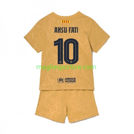 Completo Calcio Barcellona Ansu Fat 10 Bambino Divisa Trasferta 2022-2023